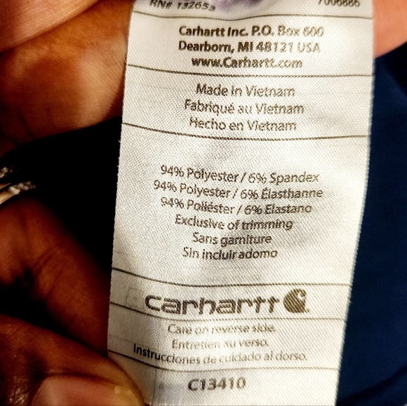 Carhartt | Women's Navy Blue V-Neck Modern Fit Scrubs Top Or Shirt (Size XL) - Picture 4 of 12